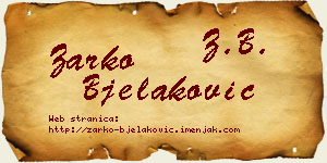Žarko Bjelaković vizit kartica